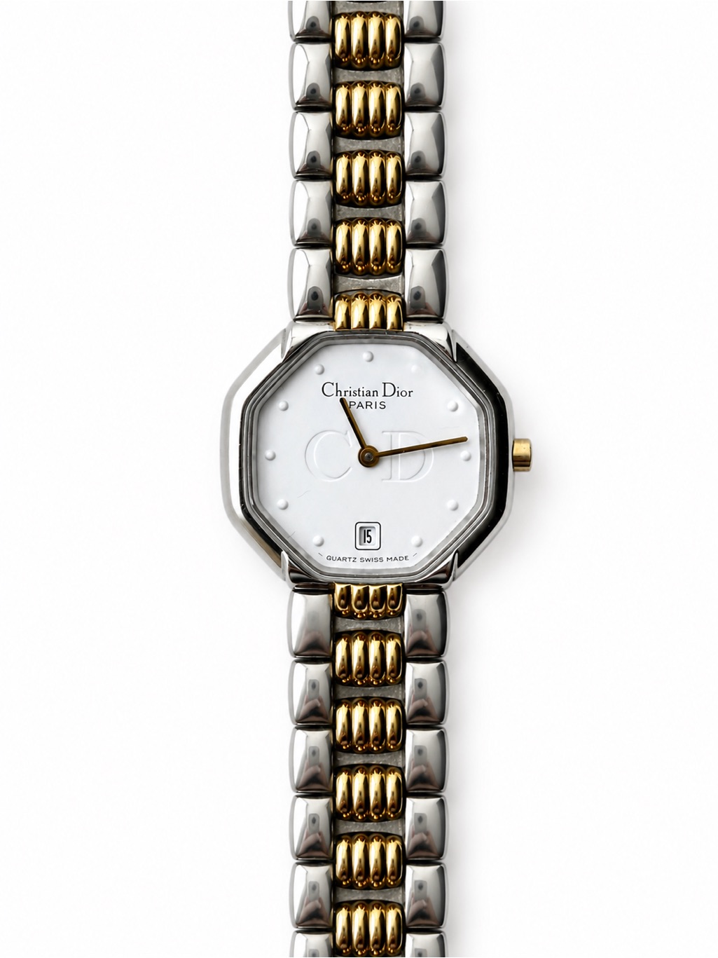 Christian Dior 48.203 Vintage Two-Tone Swiss Quartz Octagon Watch